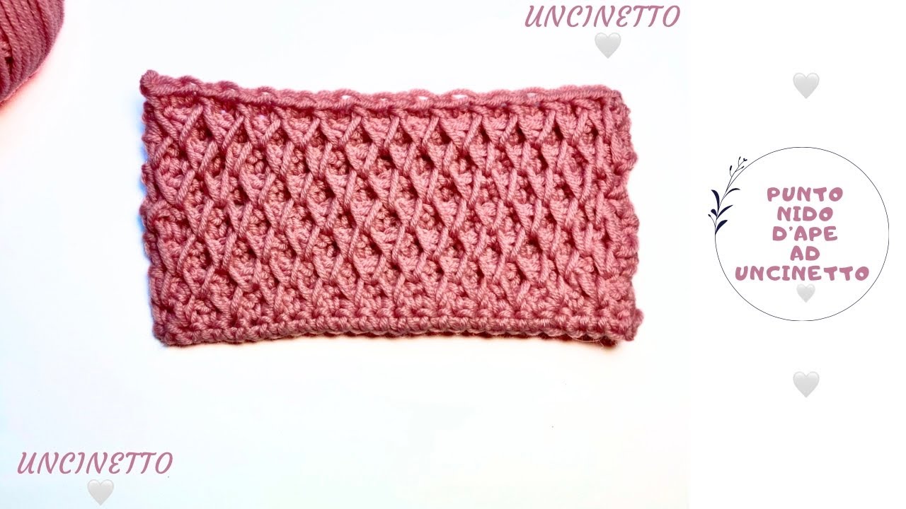 tutorial Punto nido d'ape ad uncinetto - scuola di uncinetto - crochet - ganchillo