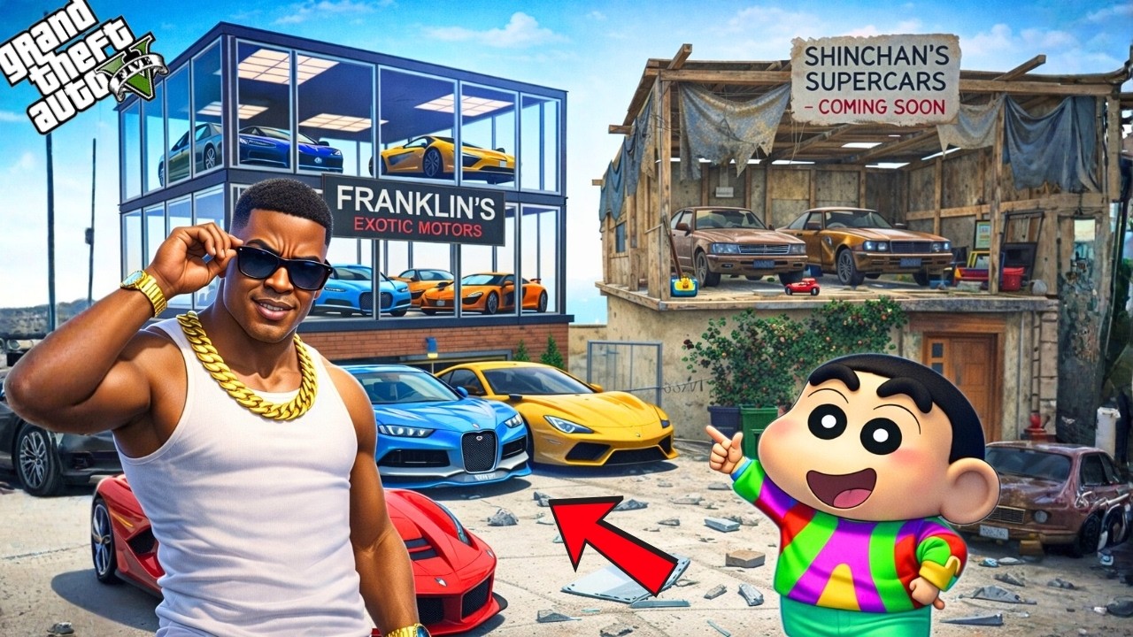 Franklin & Shinchan Turn Their House Into A Supercar Showroom In GTA 5! | GTA 5 Bangla Gameplay