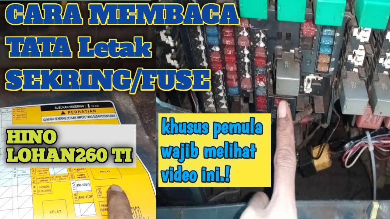 CARA Membaca TATA Letak SEKRING/FUSE || HINO LOHAN260 TI