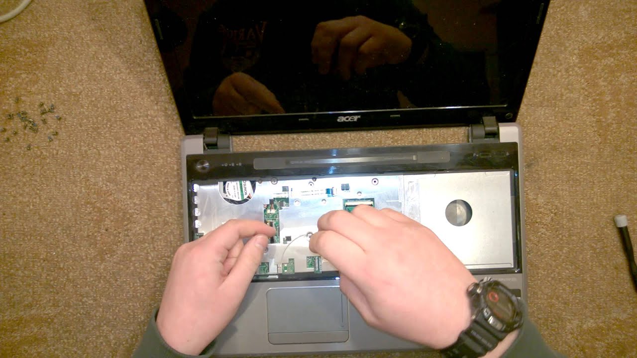 Как разобрать Ноутбук Acer Aspire 5553G ( Acer Aspire 5553G  disassembly. How to replace HDD, RAM)