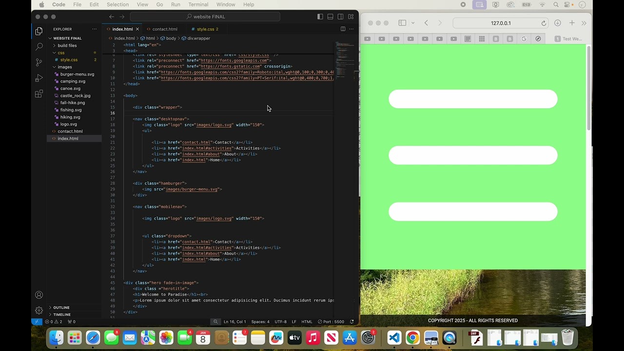 19 Building a Mobile Nav Burger with CSS
