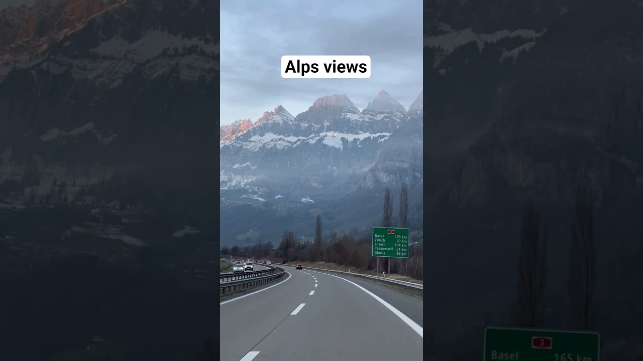 Alps Windshield POV &mdash; 12-Second Scenic Mountain Drive