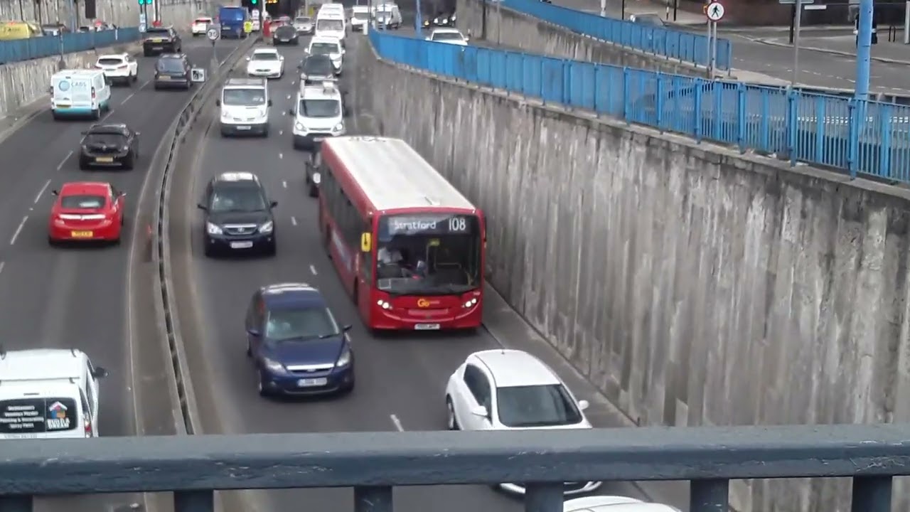E200 GAL 740 YX13AFF -108 Coming out of Tunnel & Starts Divert at Blackwall Tunnel Northern Approach