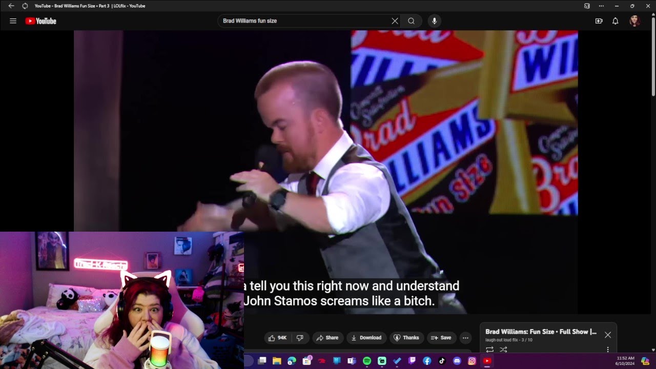 Traci-K Reacts to BRAD WILLIAMS stand up FUN SIZE part 2