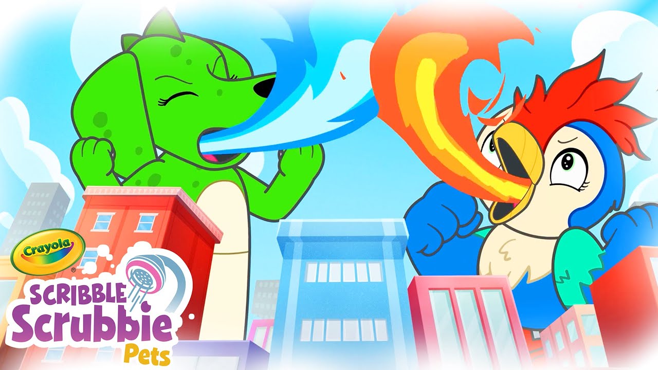 Epic Monster Movie!! | Crayola Scribble Scrubbie | Funny Cartoons for Kids