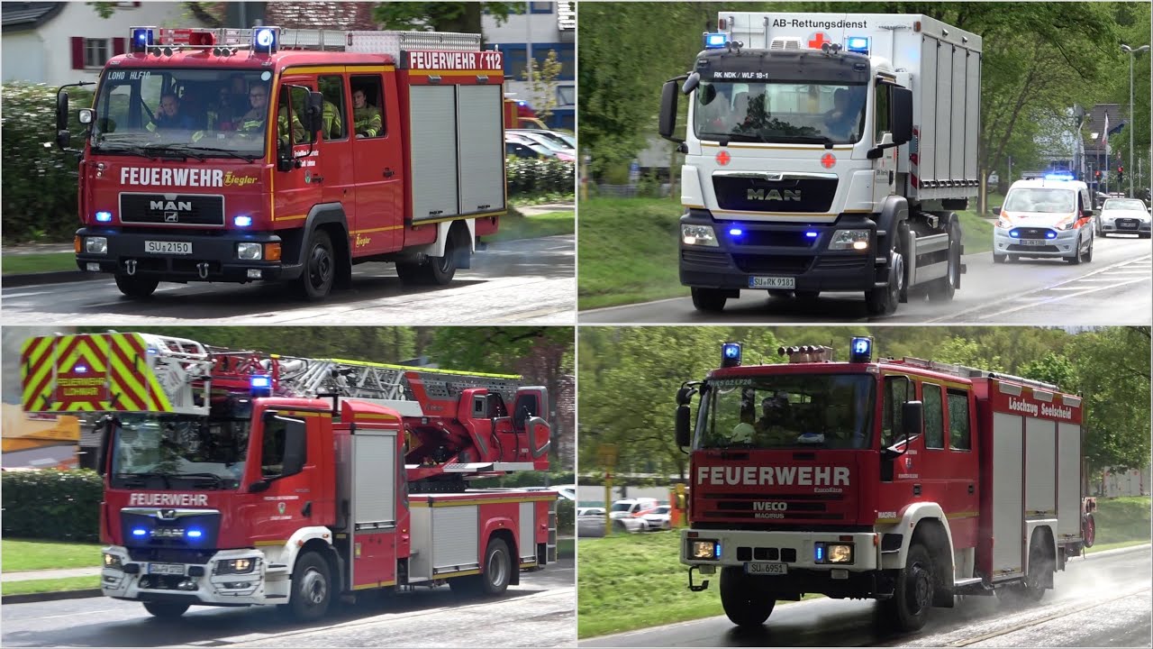 [PKW IN HAUSWAND - FEUER MIT MANV!] Großeinsatz in LOHMAR - Einsatzfahrten