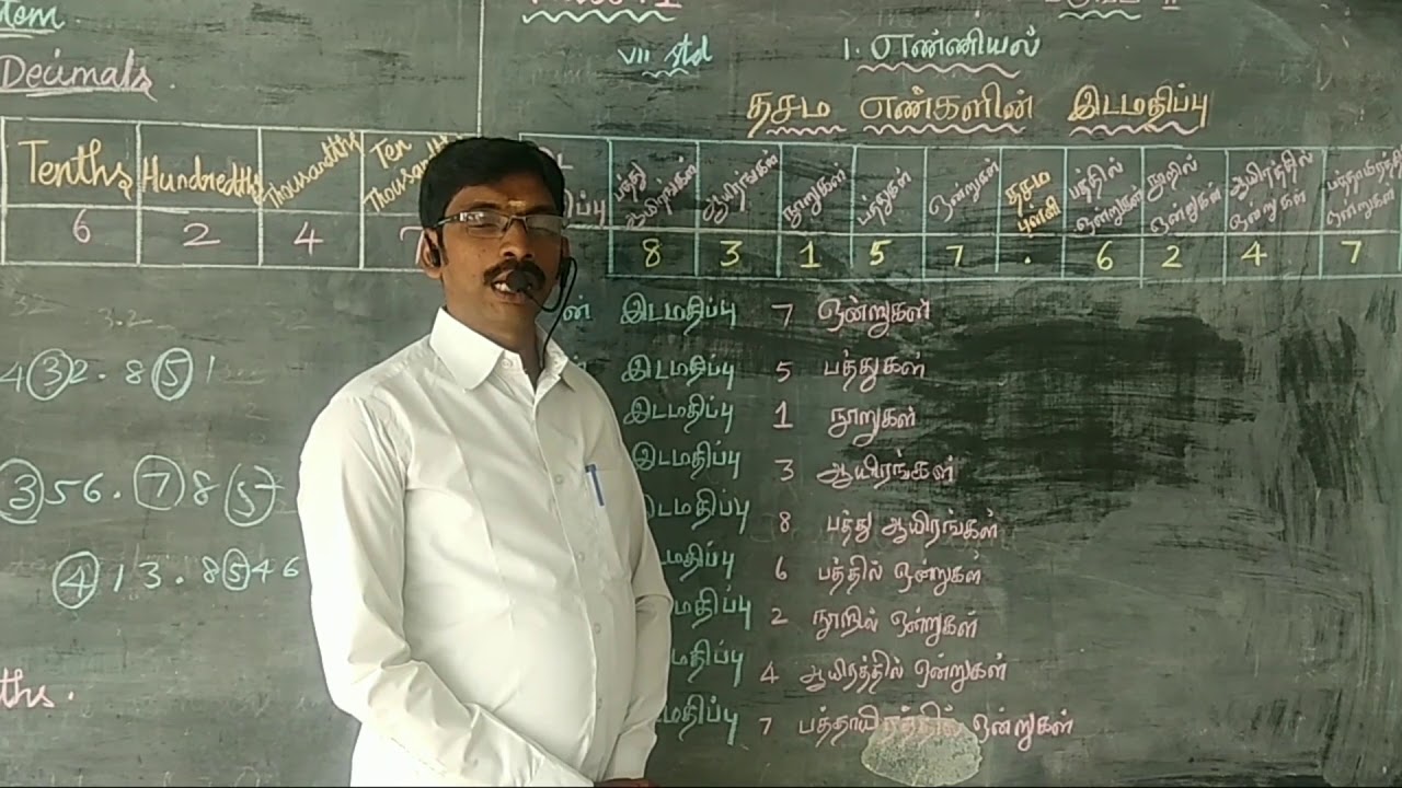VII-VID 2- TERM2 NUMBERSYSTEM-PLACE VALUE IN DECIMALS -தசம எண்களின் இடமதிப்பு