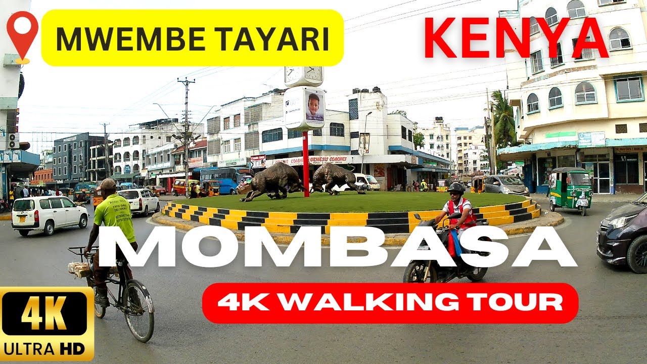 AFRICA [4K] MOMBASA CITY, KENYA WALKING TOUR: MWEMBE TAYARI