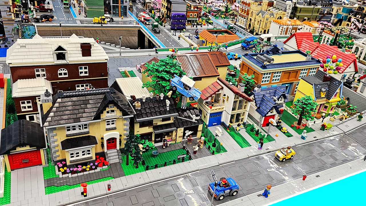 Detailing LEGO City Residential Area | School Playground | Basketball Court | Community Garden