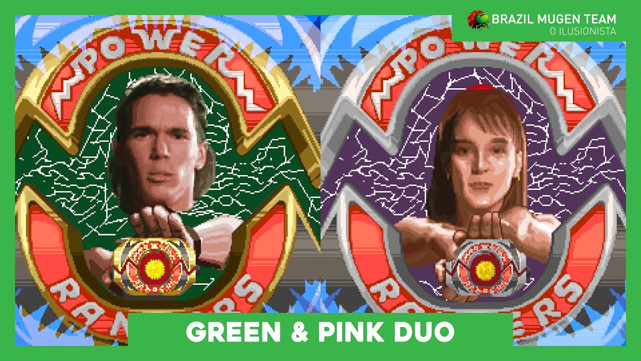 Green and Pink Power Rangers Duo - OpenBOR Power Rangers Fan Game