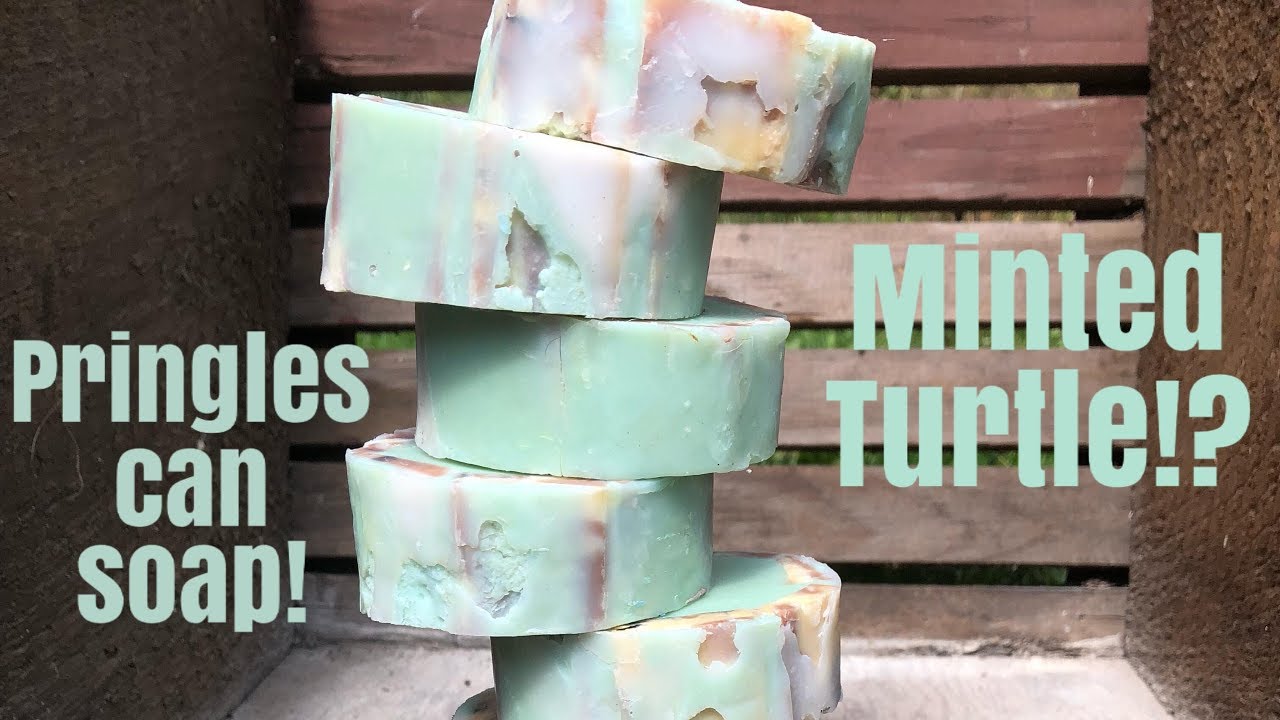 Handmade Cold Process Soap: Minted Turtle?! - Made in a Pringles Can