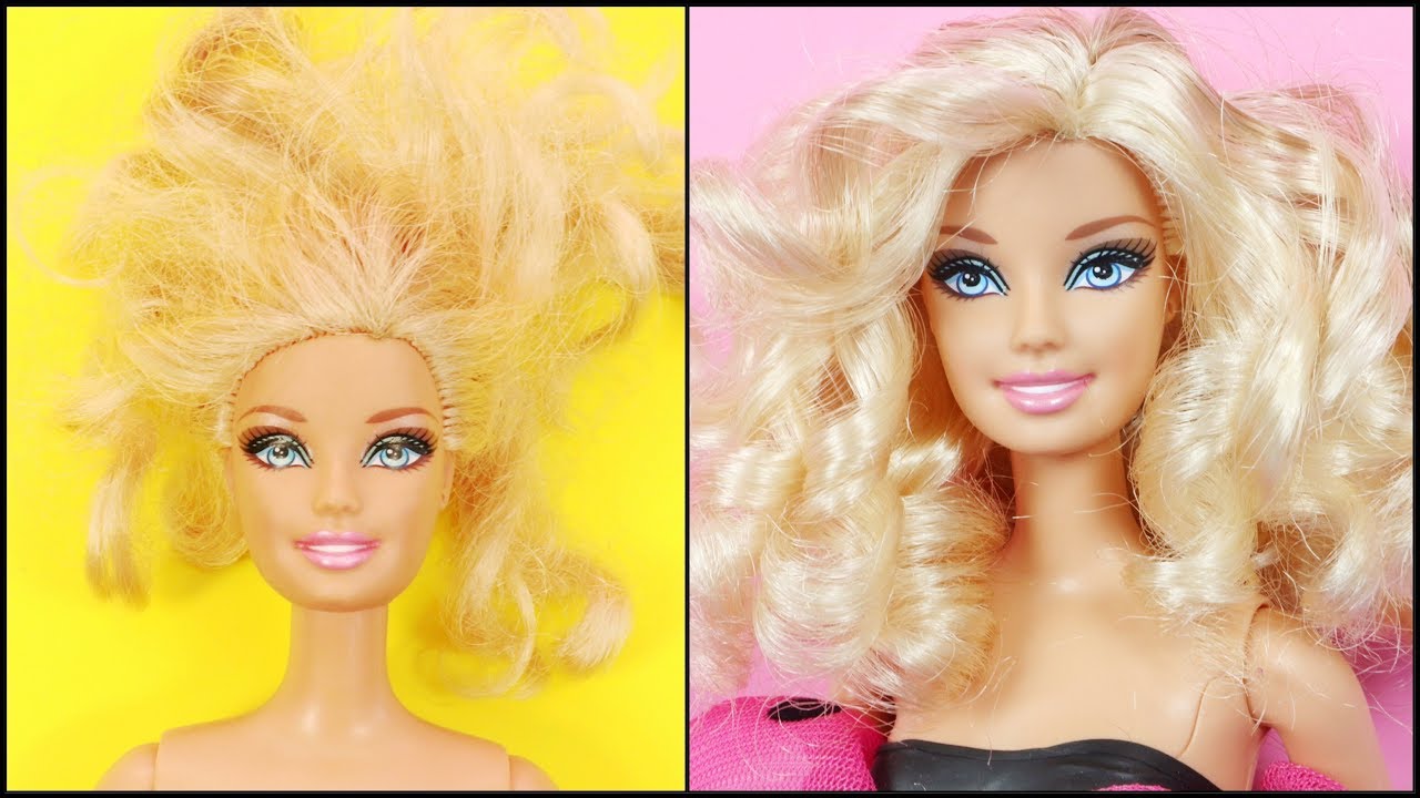 How to Make Wavy Barbie Hairstyle and Clothes - DIY Barbie Transformation - Doll Hacks and Crafts