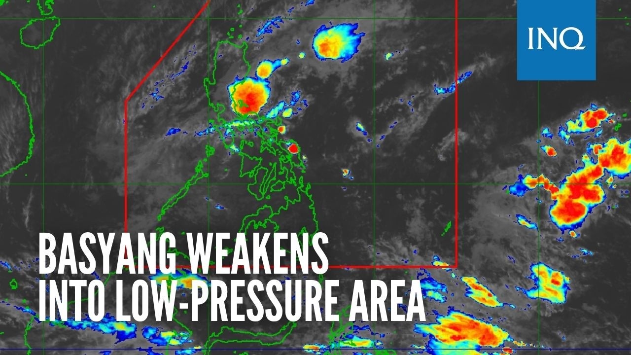 Basyang weakens into low-pressure area
