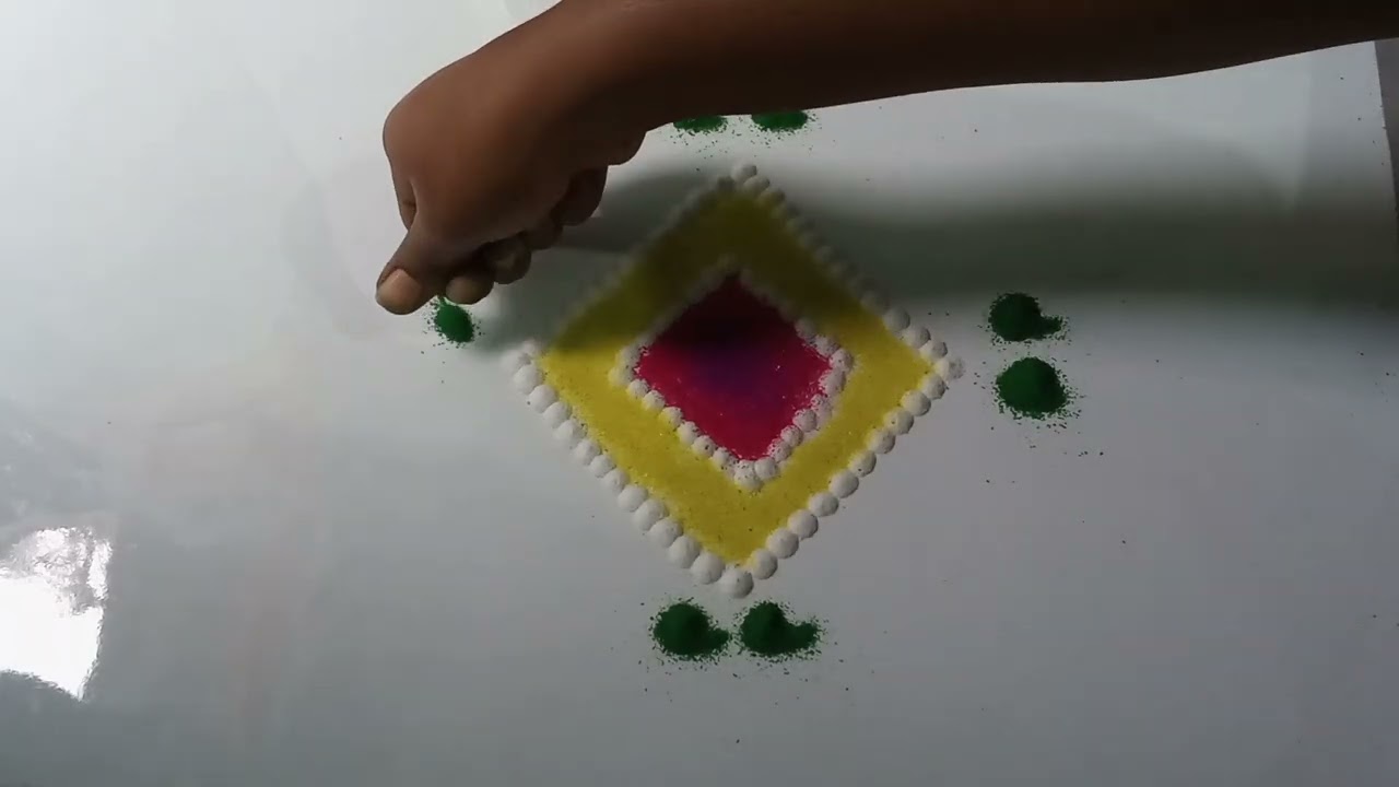 Festival rangoli design ||simple and small rangoli design ||Rangoli #muggulu 
