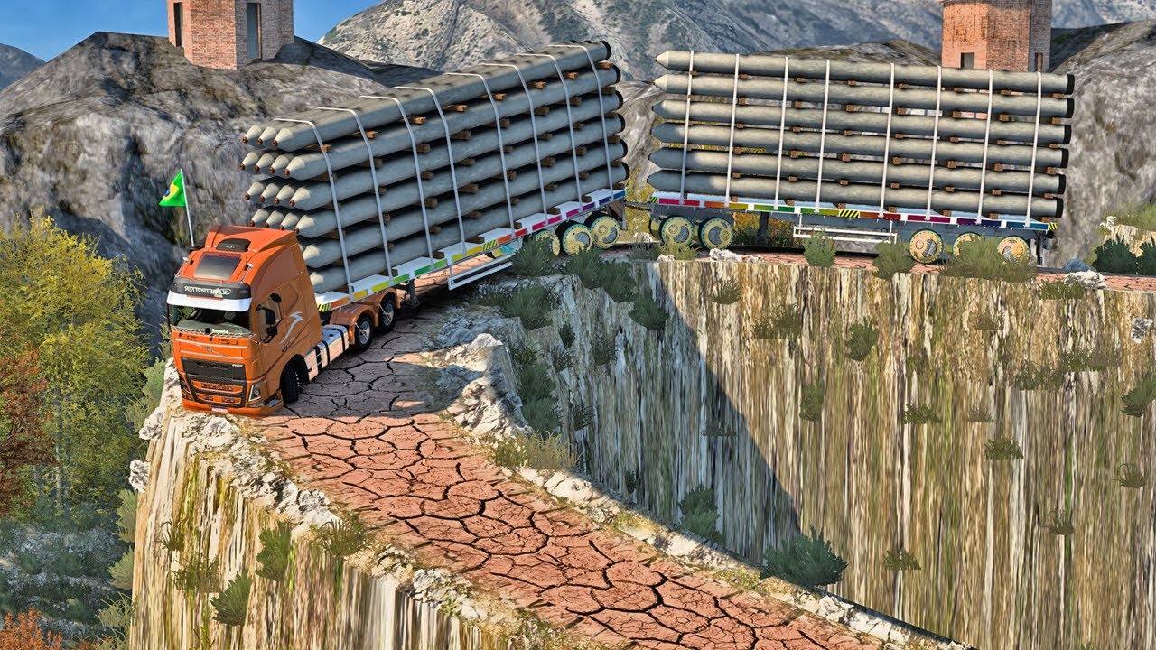 Overloaded Trailer  -  the most dangerous mountain road | Euro Truck Simulator 2