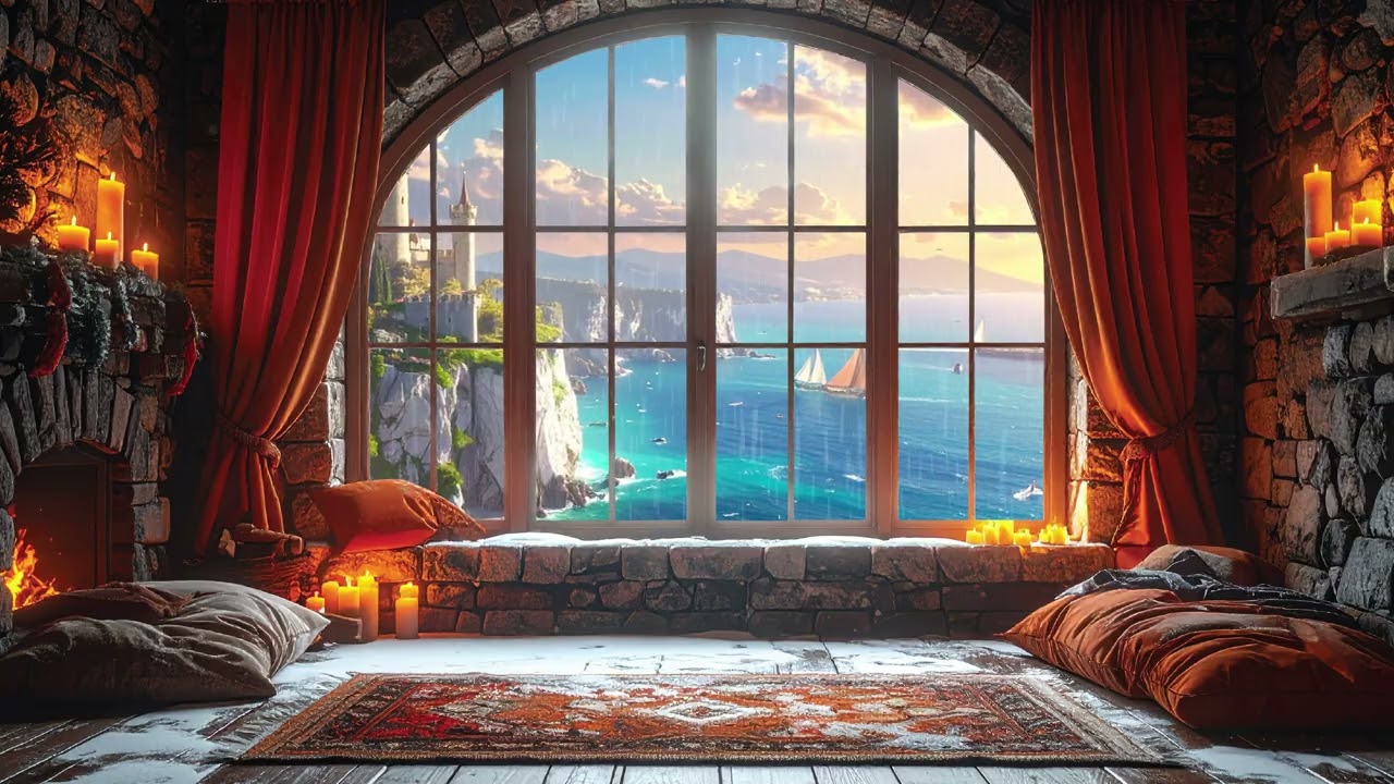 Medieval Castle Window in Spring | Calm Music for Relaxation, Study & Sleep