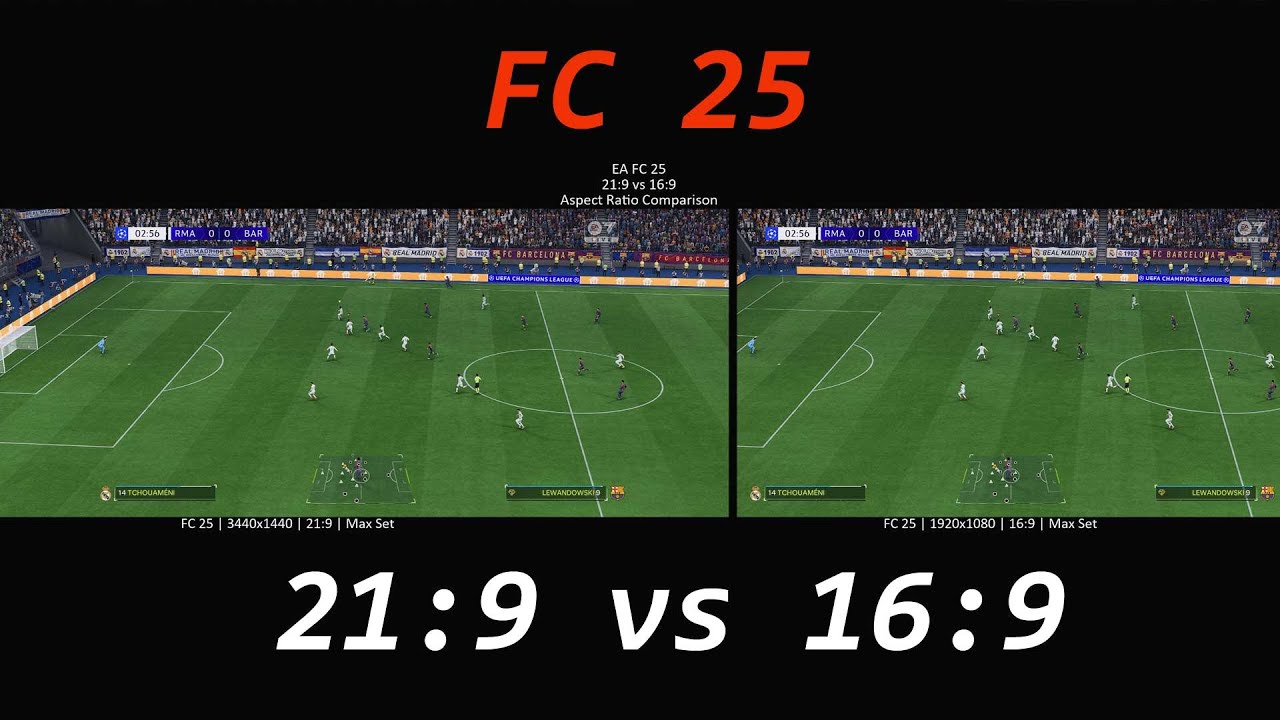 EA FC 25 | 21:9 vs 16:9 | Aspect Ratio Comparison | Ultrawide Graphics | PC