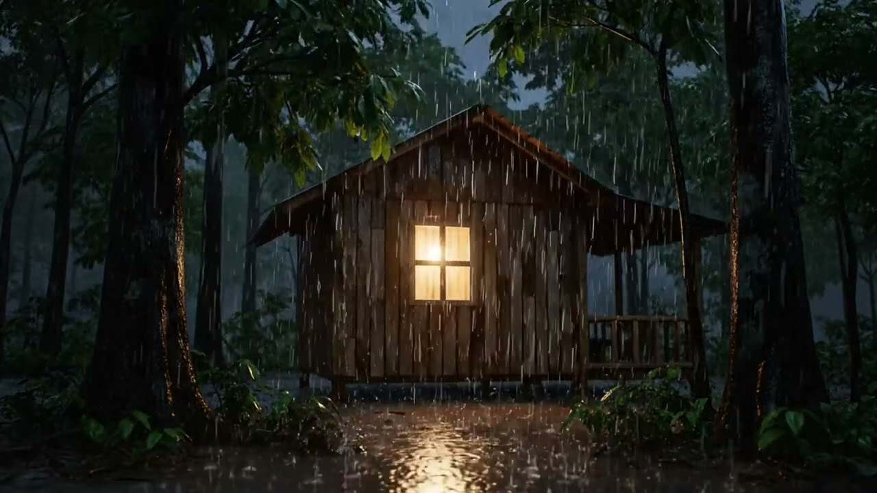 ASMR Night Rainforest Sound for Sleeping