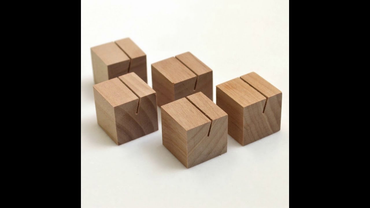 Wooden Place Card Holder & Menu Holder Slotted Wood Block of Different Shape and Style.Bulk Custom