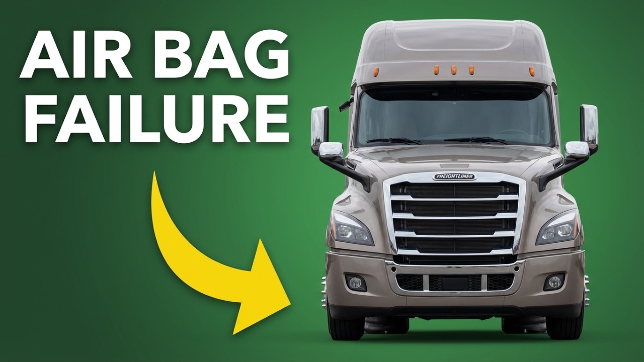 Подушки безопасности грузовика Freightliner Cascadia внезапно спустили.