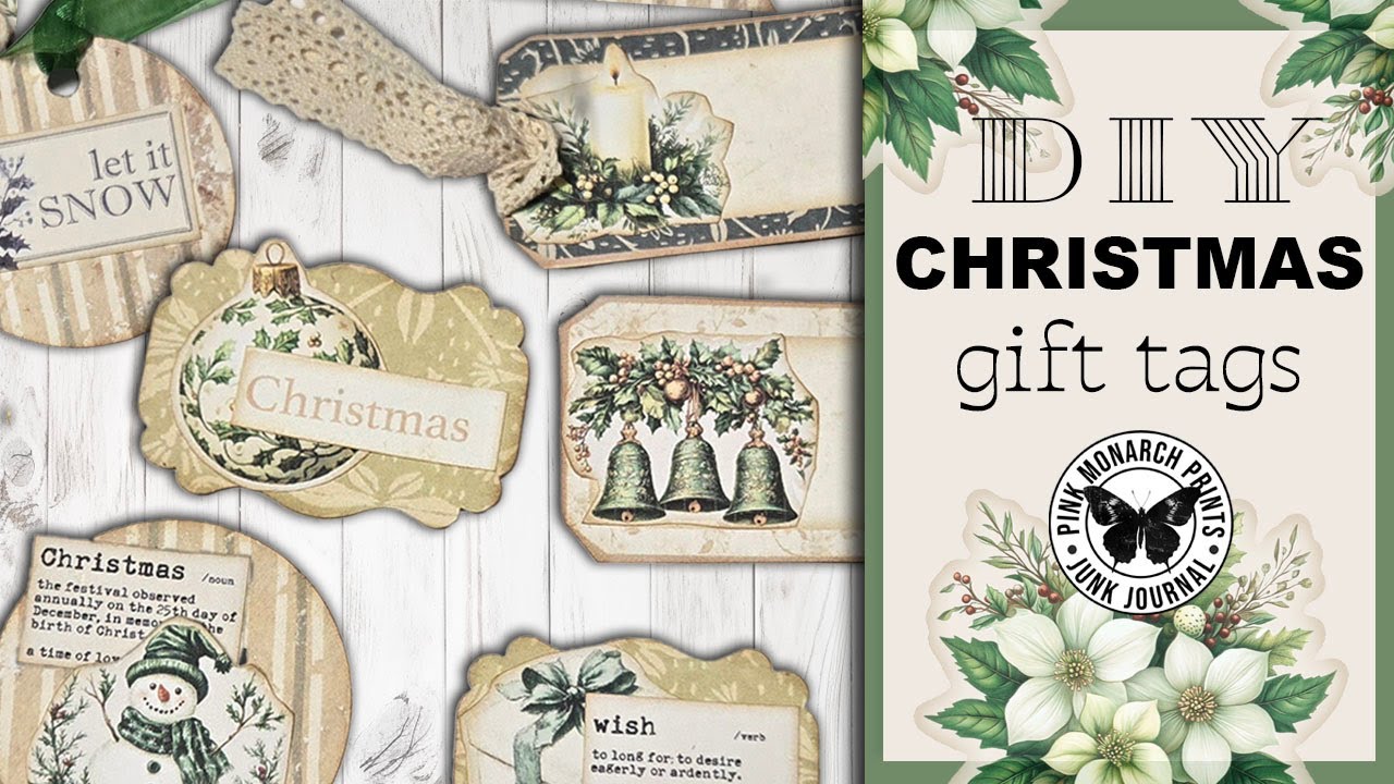 Make your own Christmas Gift Tags #christmascrafting #junkjournaling