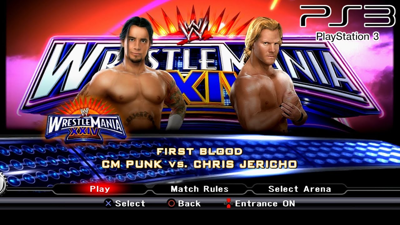 WWE SmackDown VS Raw 2009 PS3 - CM Punk VS Chris Jericho - First Blood - Rematch [2K][mClassic]