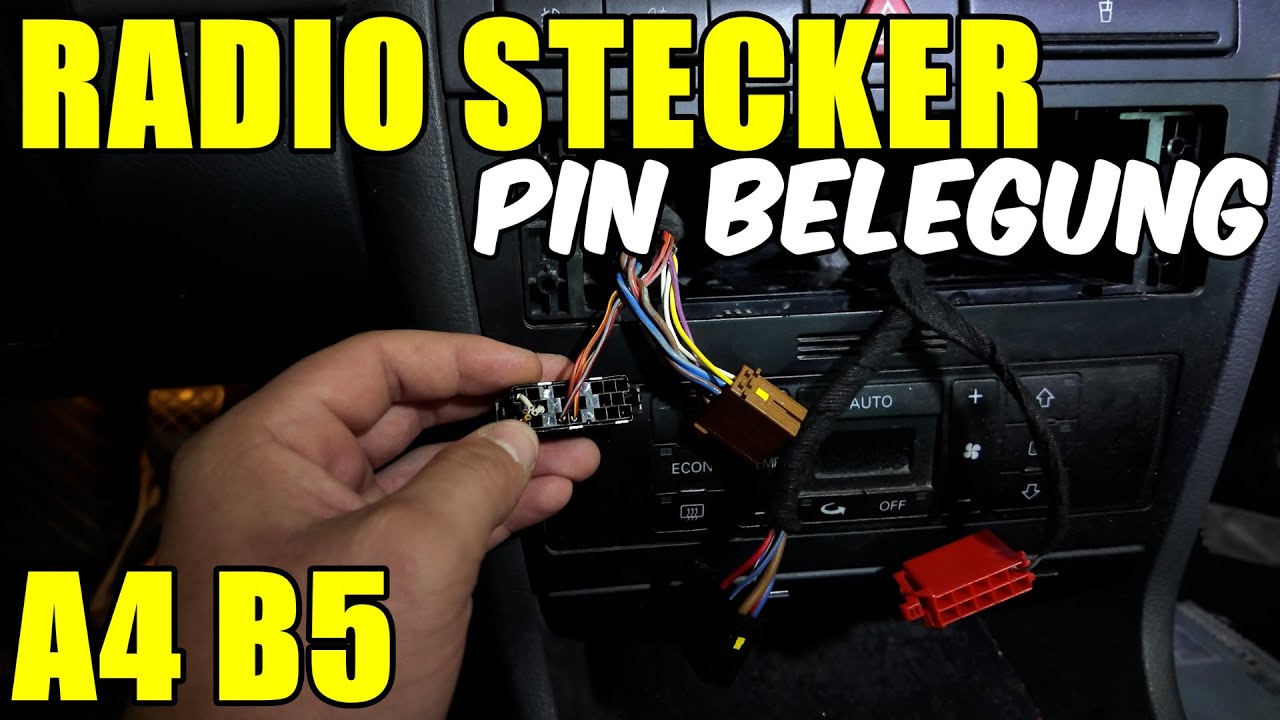 AUDI A4 B5 RADIO ISO STECKER BELEGUNG & KABELFARBEN / BARSTUNINGTV / PIN BELEGUNG