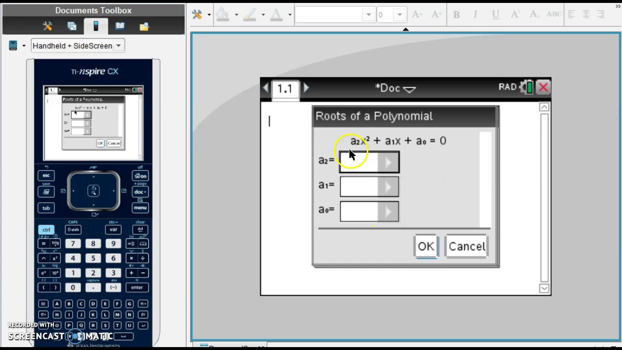 TI-Nspire - Solving Quadratic Equations