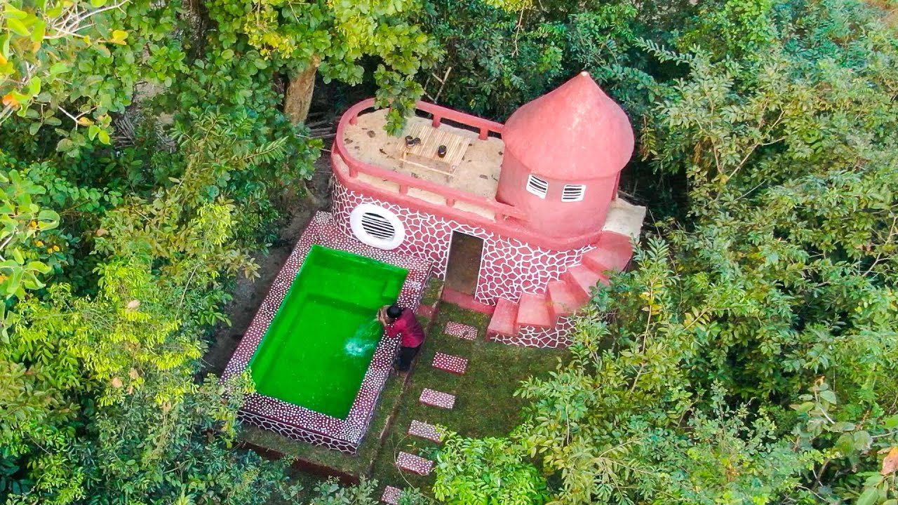 Amazing Girl Built Her Own Palace in the Middle of The Deep Jungle Living Off Grid Alone