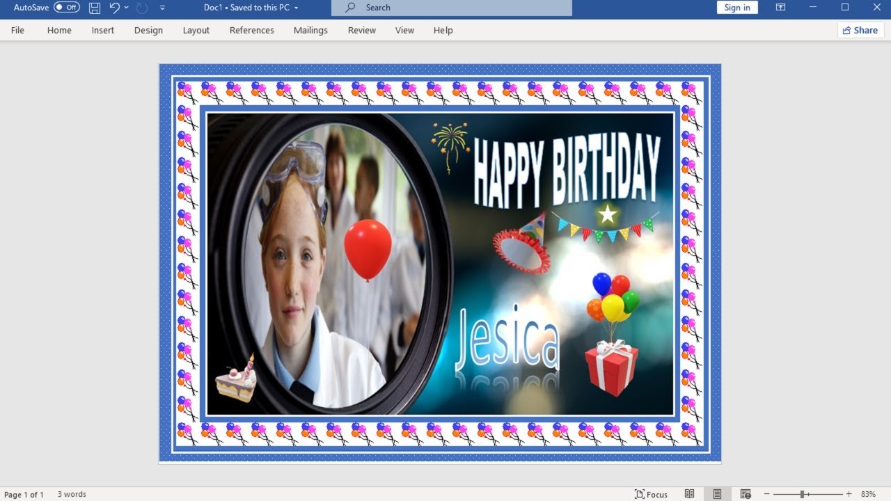 Easy DIY Birthday Cards in Word