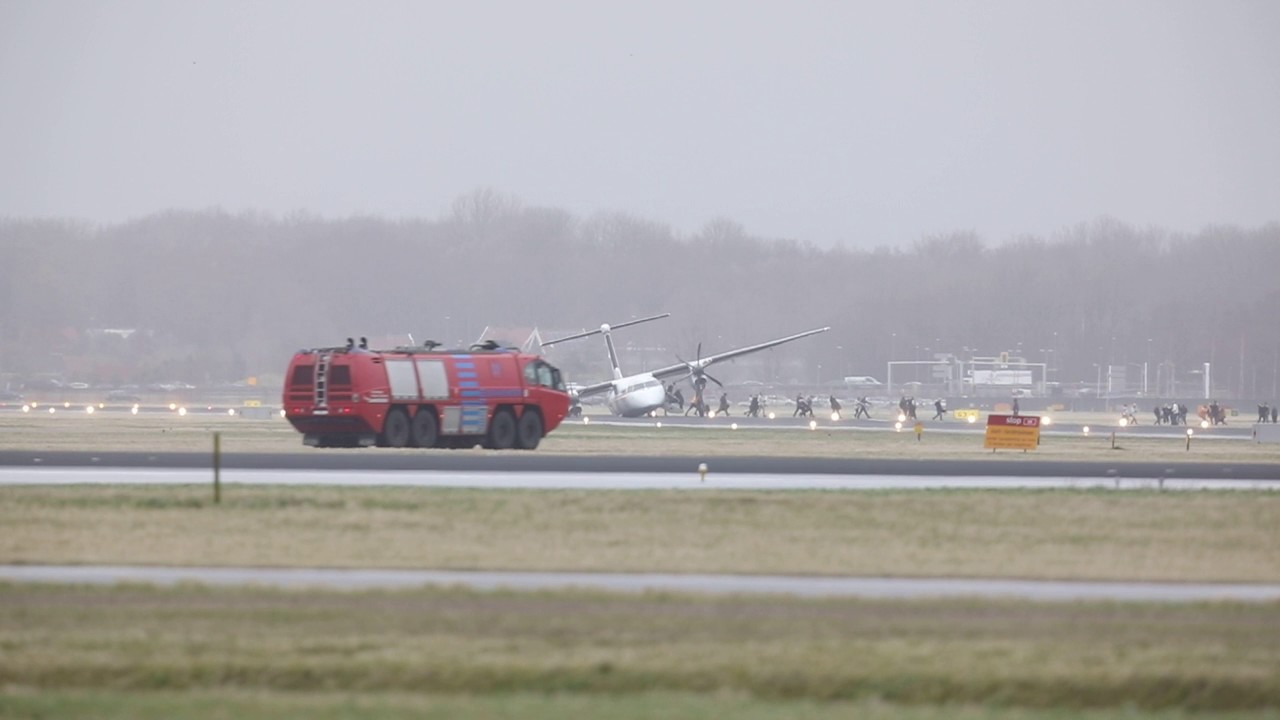 Plane Crash-Lands at Amsterdam's Schiphol Airport 1