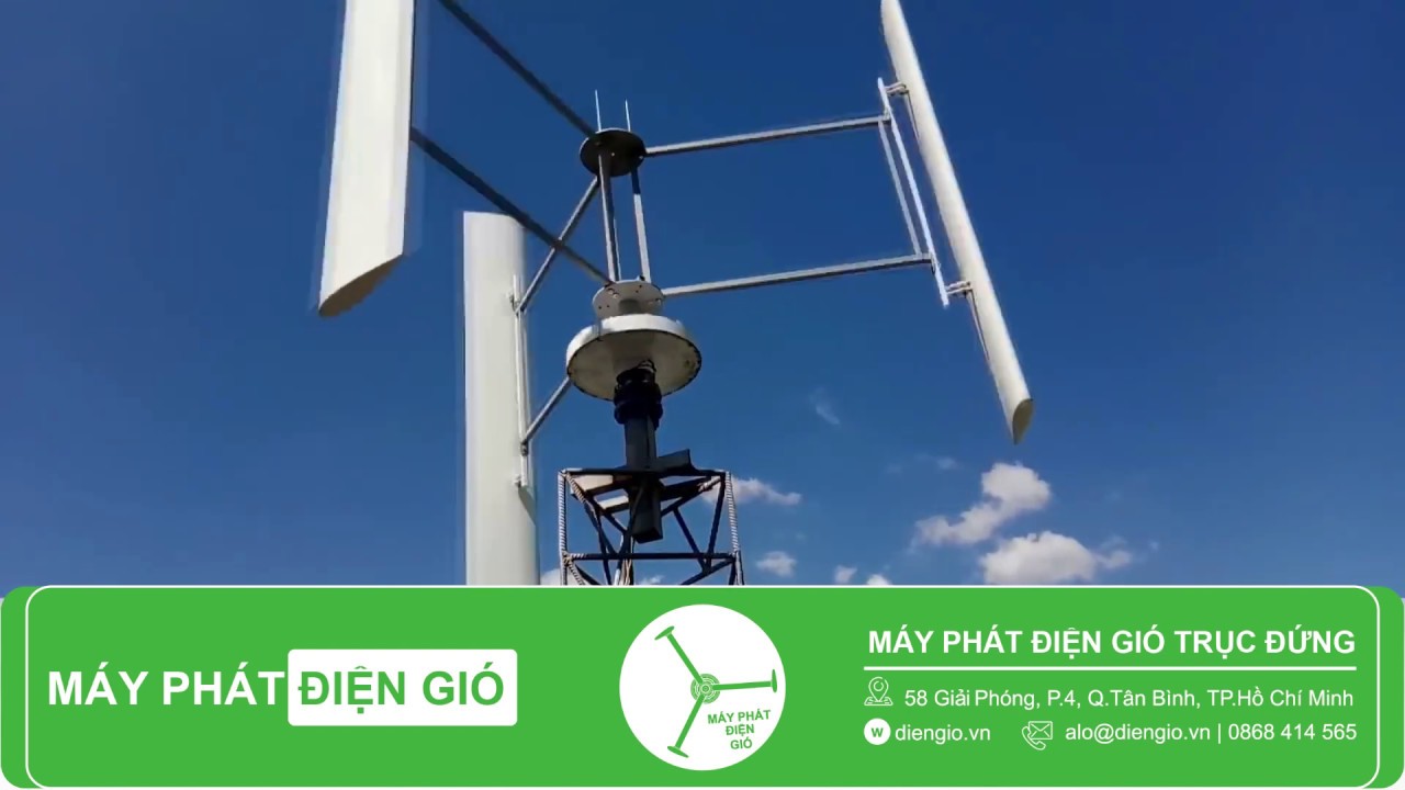 M&aacute;y ph&aacute;t điện gi&oacute; trục đứng 3kWp lắp tại nh&agrave;