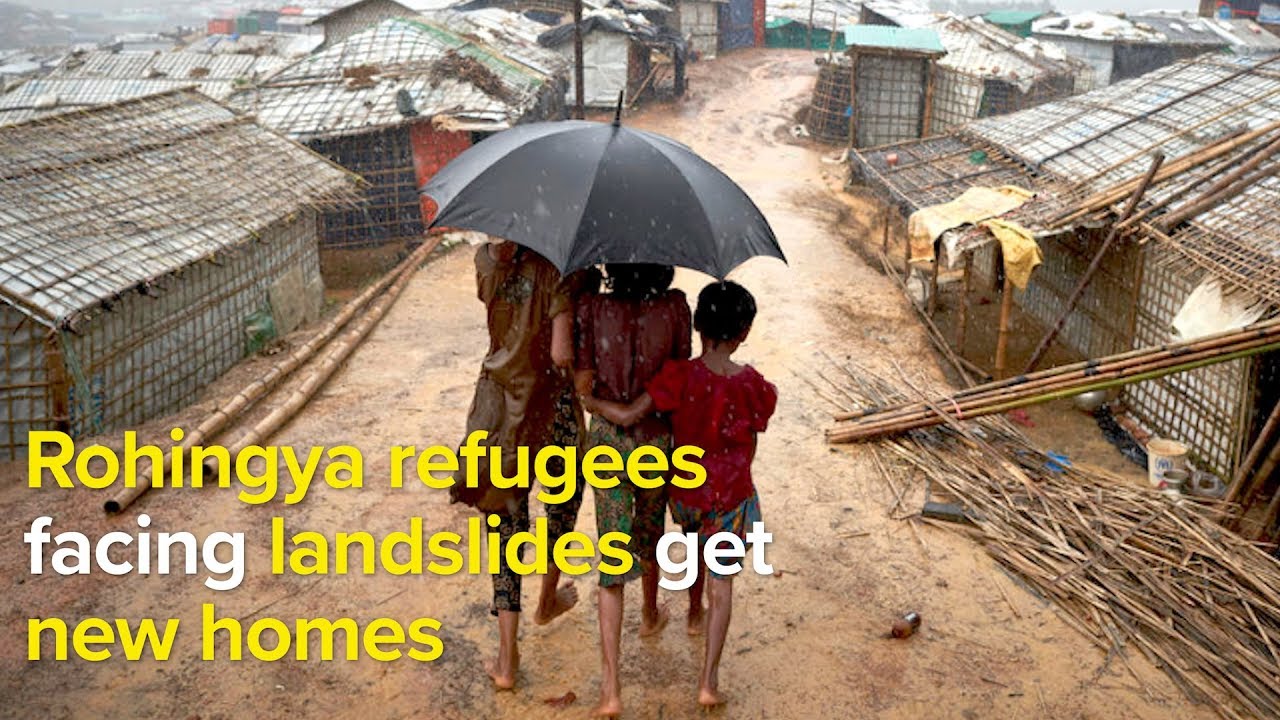Rohingya refugees facing landslides get new homes