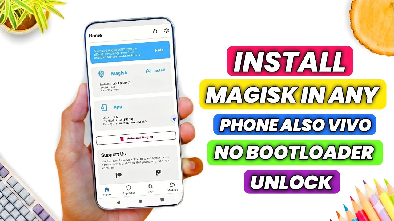 How To Install Magisk in Any Phone ! No Bootloader Unlock Vivo Oppo Working