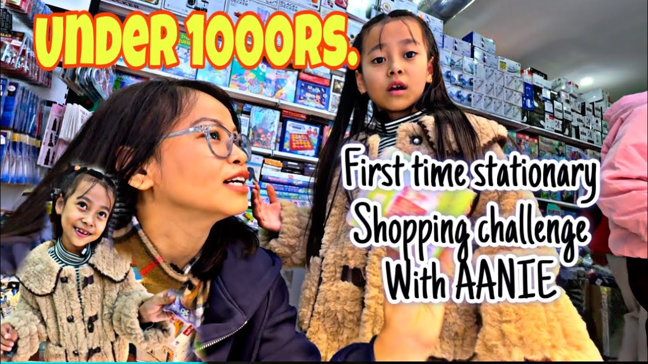 STATIONERY SHOPPING CHALLENGE WITH AANIE under 1000rs🛍️| CHALLENGE MA K vayo yesto🤣
