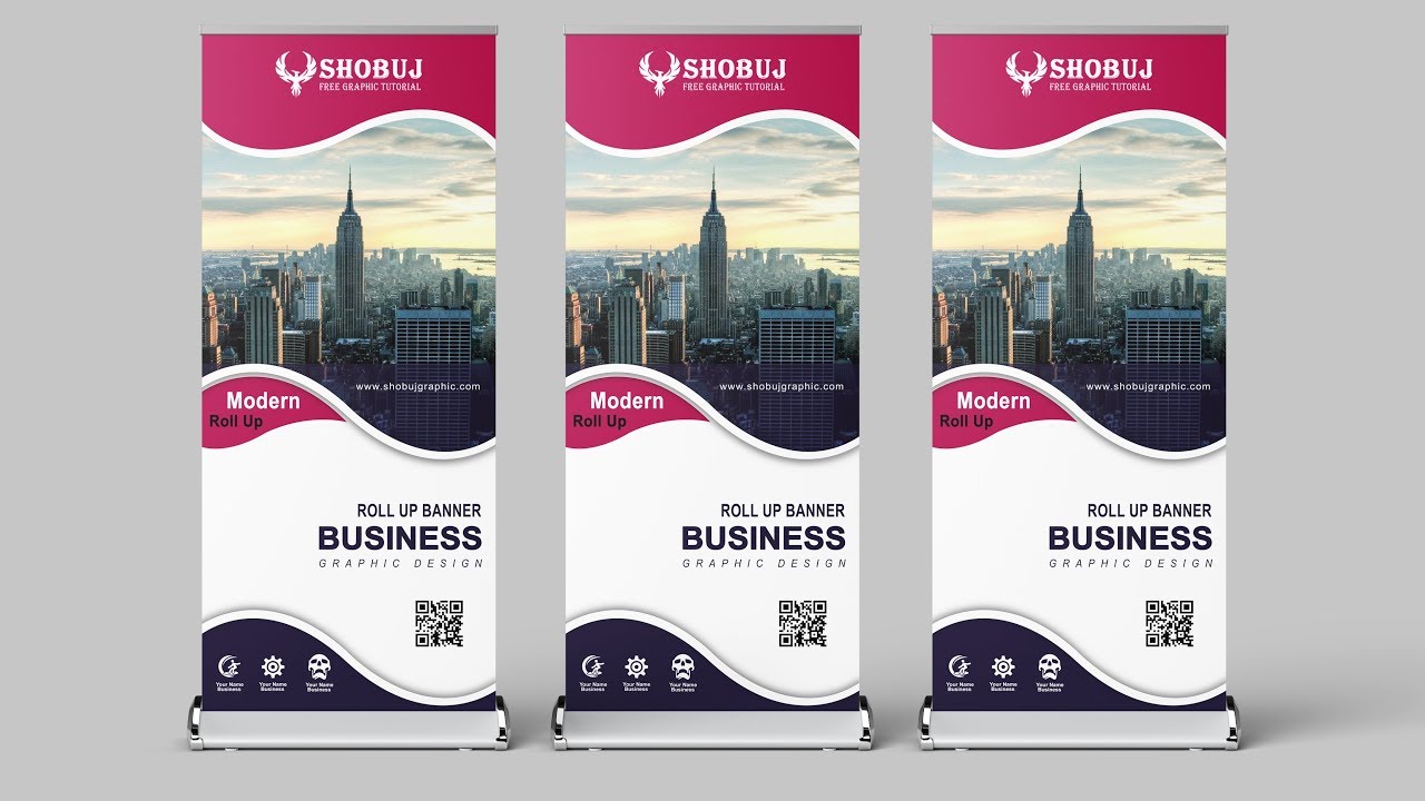 How To Design Professional Roll Up Banner | Photoshop Tutorial