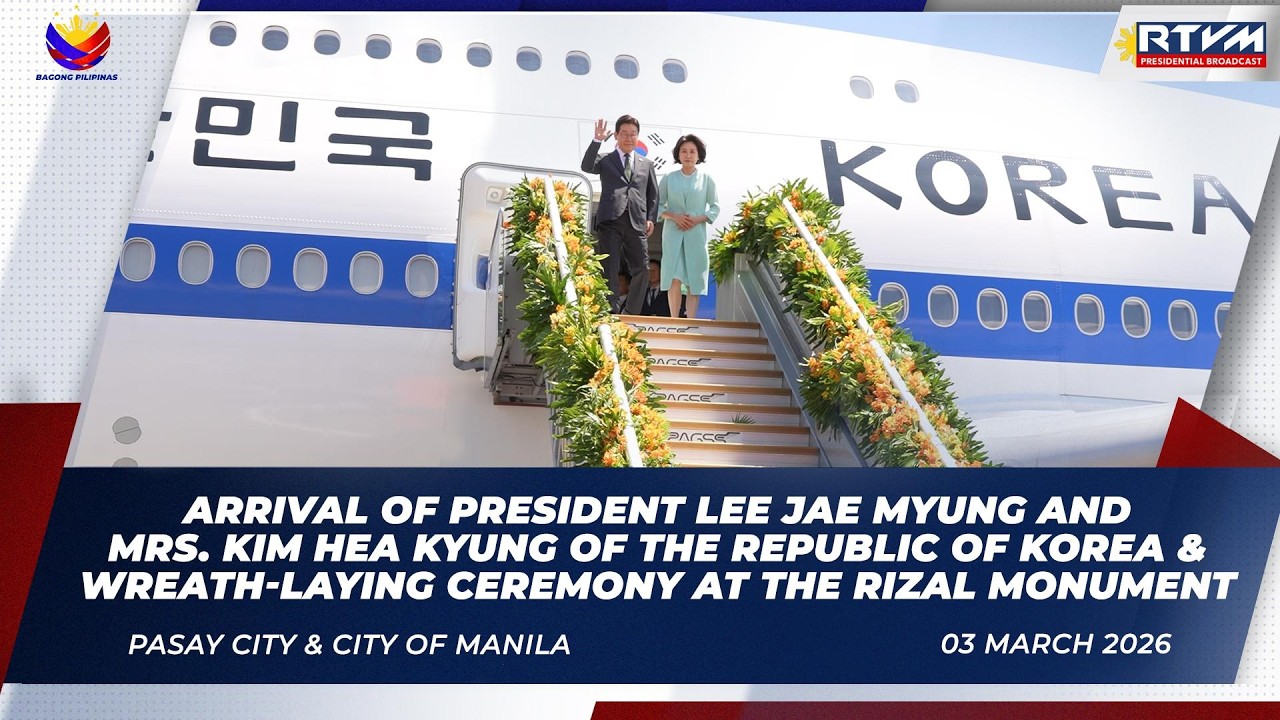 Arrival of President Lee Jae Myung and Mrs. Kim Hea Kyung of the Republic of Korea 03/03/2026