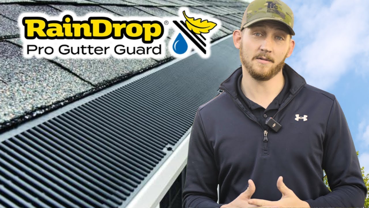 Демонстрация продукции Raindrop Gutter Guard от компании Total Roofing and Construction.
