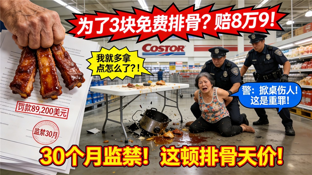 多拿了3块试吃排骨，最终代价是$89,200+30个月监禁——64岁华人大妈在Costco掀翻的不只是一张桌子（附法律知识）