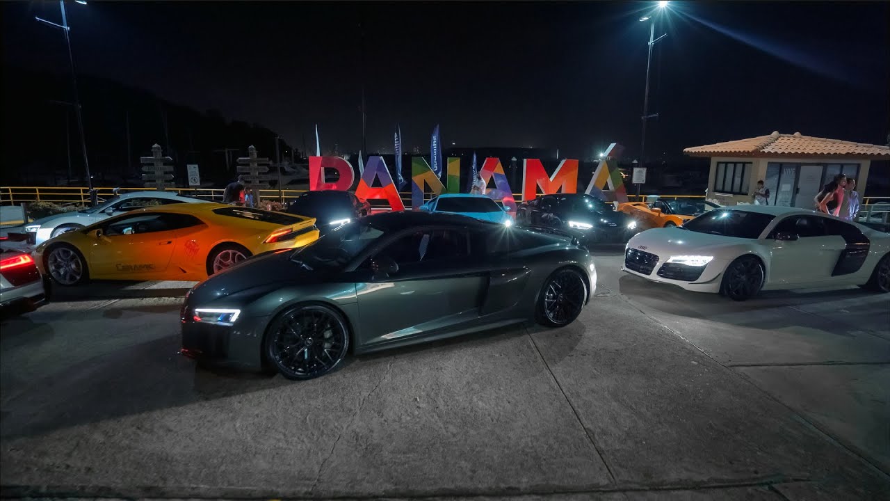 Supercars Night Panama - Audi R8 / Lamborghini⎢4K