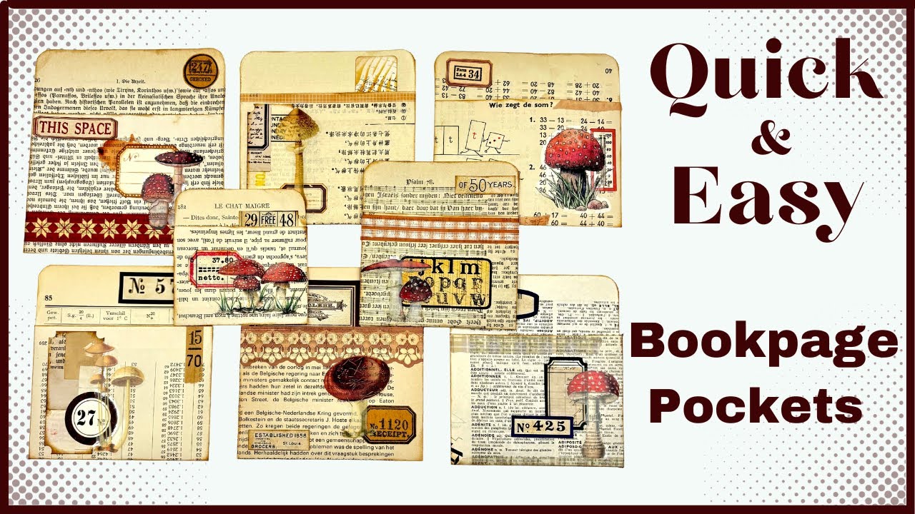 QUICK & EASY BEGINNER - MINIMAL SUPPLIES PROJECT - BOOKPAGE POCKETS - #papercraft #junkjournalideas