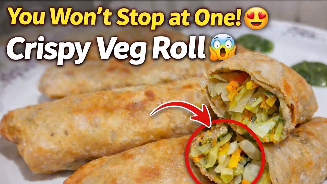 Veg Spring Roll Recipe with homemade rolls sheet | crispy & crunchy soring rolls |Easy Evening Snack