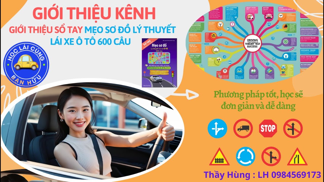 Giơi thiệu kênh và sổ tay mẹo sơ đồ lý thuyết lái xe ô tô 600 câu