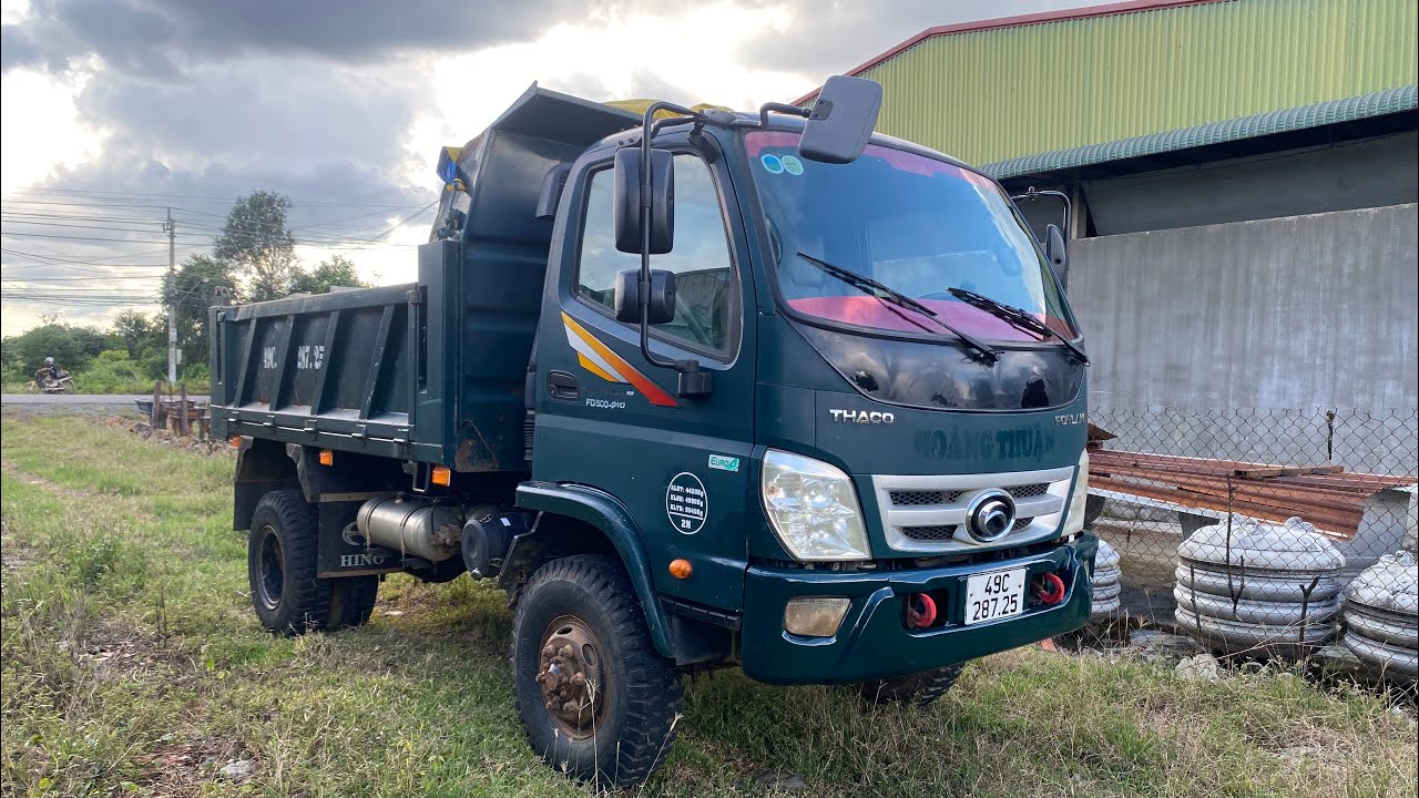 Xe ben cũ, Thaco forland, 2,5t nâng tải 4t9, ( 2 cầu) đời 2018, FD500 4WD, coi xe tại Đắk Lắk