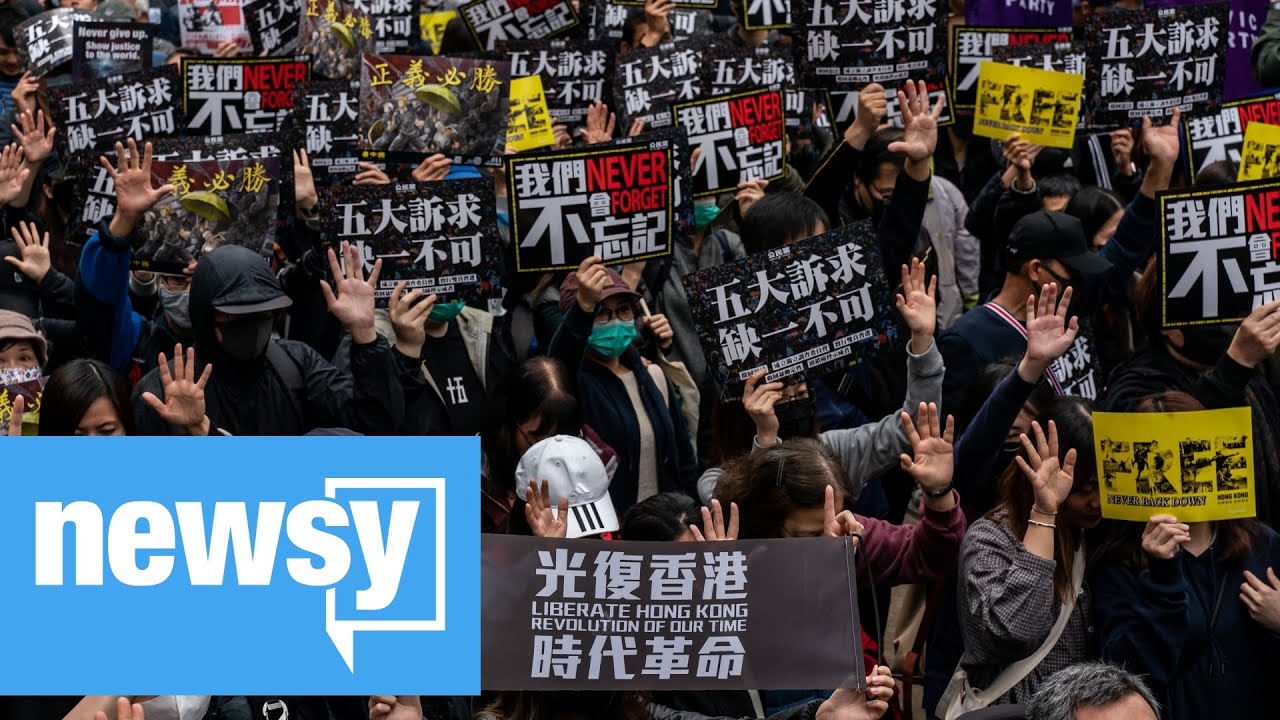 Hong Kong protesters march on New Year's Day