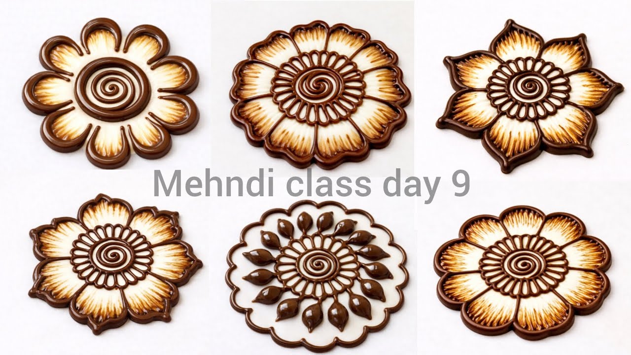 Mehndi class day 9 | step by step flower tutorial | Arabic flowers | basic flower practice | 