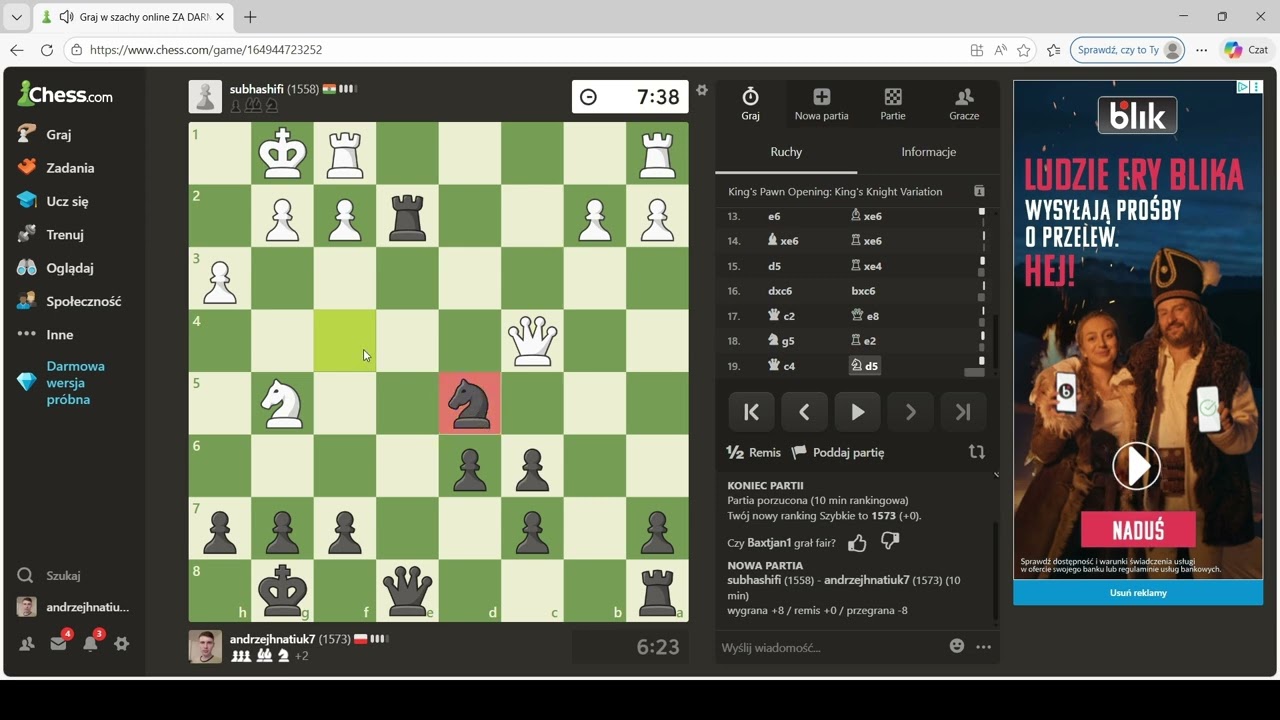 Droga do 1600 elo, chess.com #36