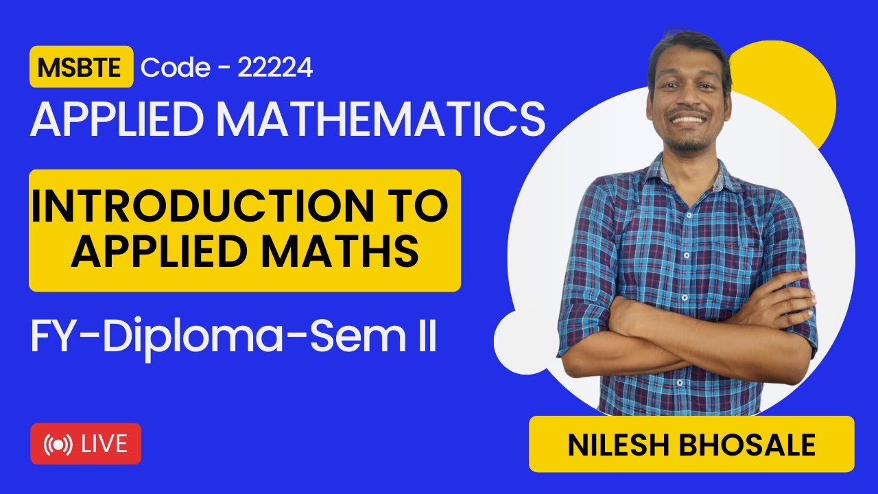 APPLIED MATHS-2  DAY-6 | FY-DIPLOMA | ONLINE LECTURE | SEM 2 | V2V EdTECH LLP