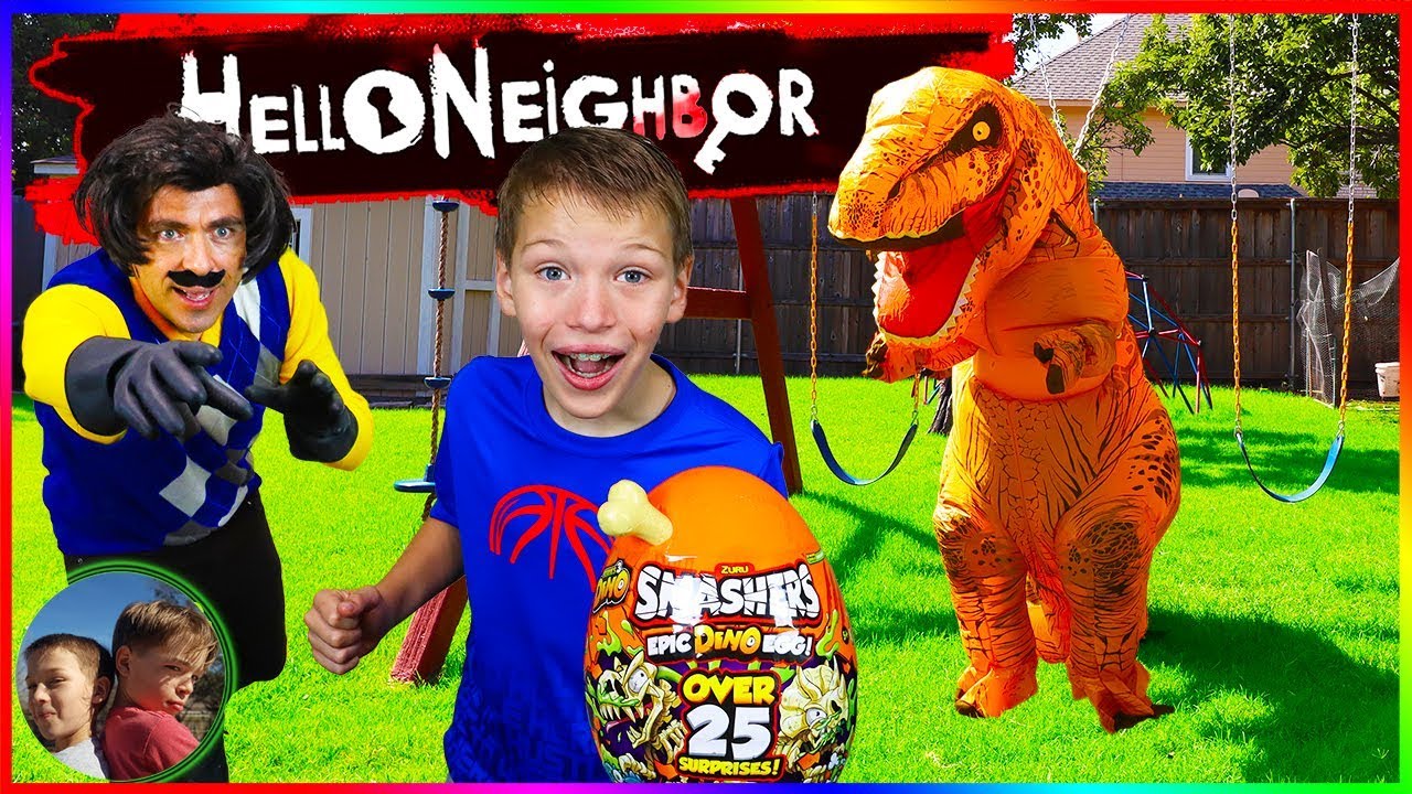 Hello Neighbor Took Our Epic Dino Eggs and Smashers 3!