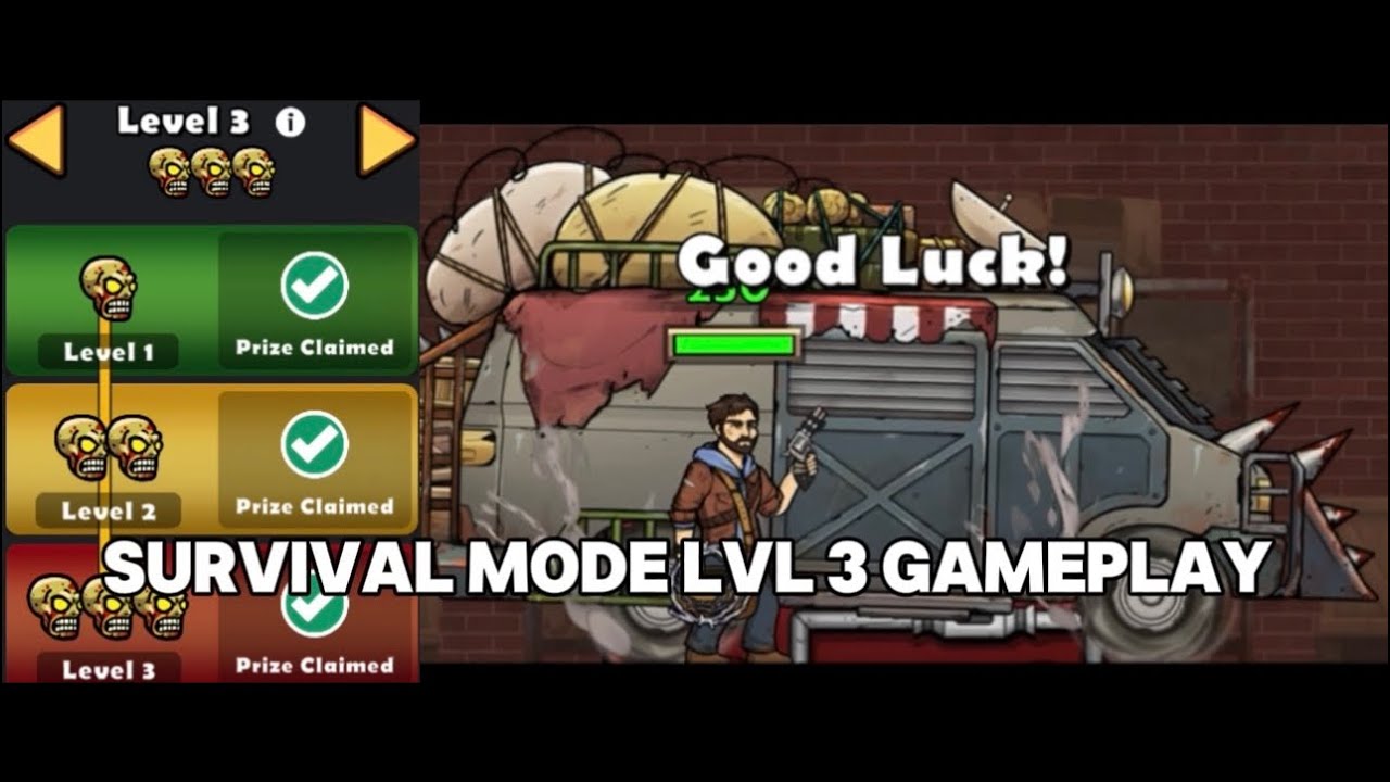 Earn To Die Rogue LVL 3 Survival Mode Gameplay, Hardest I Could Ever Beaten, (Succeeded) 